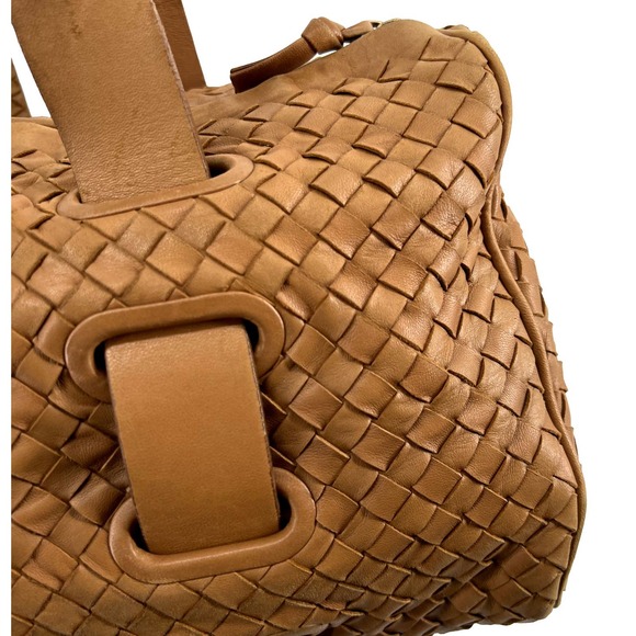 Bottega Veneta Tan Woven intrecciato Leather Satchel Handbag Made in Italy EUC - Picture 9 of 16